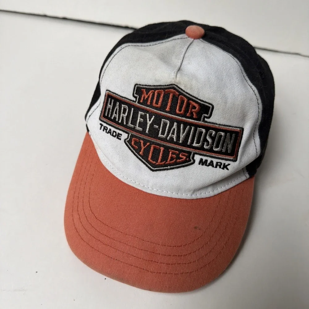 Vintage 80s-90s Harley Davidson Toddler 2T-4T Baseball Hat Black Cap Boys Girls